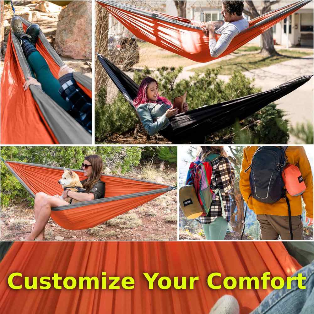 Hammock for Camping (Black & Gray / Medium (Single)): image 5