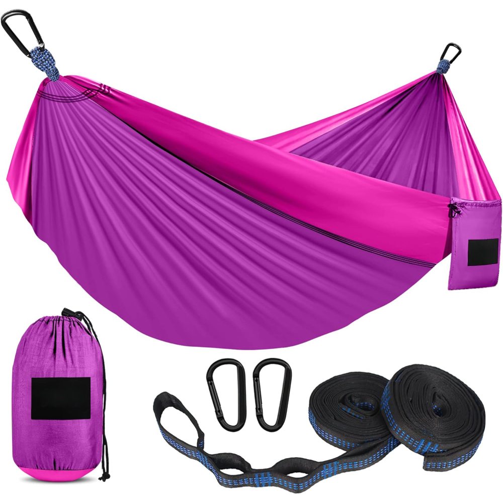 Hammock for Camping (Black & Gray / Medium (Single)): image 7